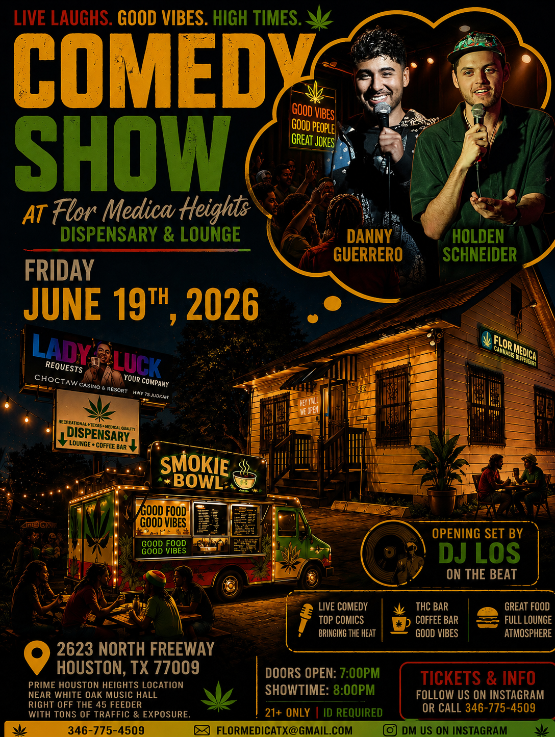 COMEDY SHOW- HOLDEN SCHNEIDER W/ SPECIAL GUEST DANNY GUERRERO- FRIDAY JUNE 19TH / SINGLE SEAT